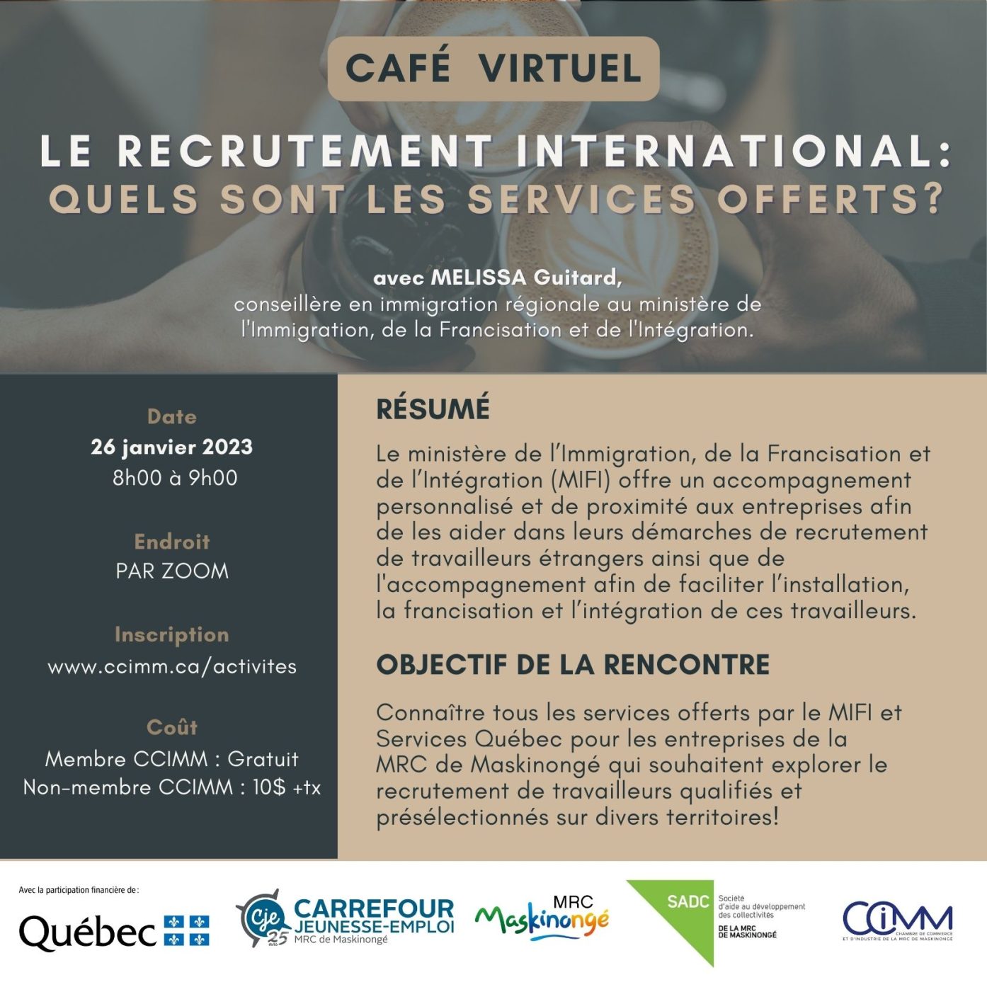 Café virtuel 2022-2023.  Le recrutement international : Quels sont les services offerts